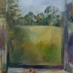 Fenêtre ciel clair, 2018, huile sur toile, 92x73cm