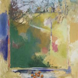 Fenêtre et branches, 2018, huile sur toile, 130x97cm