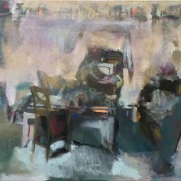 Vue d'atelier, 2014, huile sur toile, 45x55cm