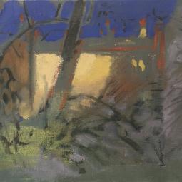 Fenêtre, ciel outremer, 2017, huile sur toile, 24x33 cm