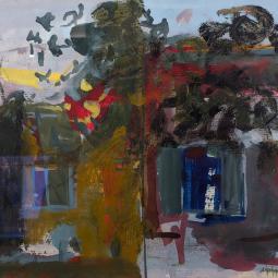 Façade, 2009, huile sur papier, 16x24cm