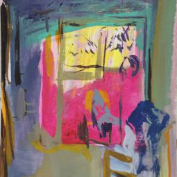 Confinement 2,2020, pigments et colle sur papier, 27x18cm