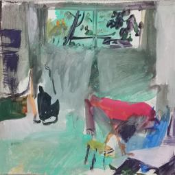 Sans titre, 2020, colle et pigments sur papier, 20x20cm